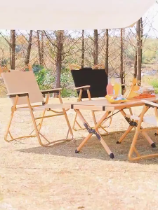 Camping Chair Folding Outdoor Picnic Chair Iron Stand Supports Up to 300kg Khaki/Black/Green Colors Oxford Canvas Fabric