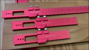 Precision Pocket Ruler T‑Type Scribing Ruler Aluminum T‑Track Ruler W/ Slide Stop Inch Metric Woodworking Measuring Layout Tool