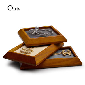 Oirlv Wooden Ring Earrings Bracelet Necklace Jewelry Storage Organizer Display Tray Holder Multifunctional Jewelry Showcase Display Stand SM090