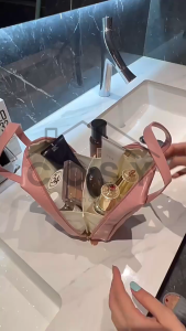 COSY Tas Komestik Portable Travel Friendly / Tas Perawatan Kulit Wajah Kapasitas Besar dan Tinggi / Tas Komestik Skincare Model Handbag Estetik