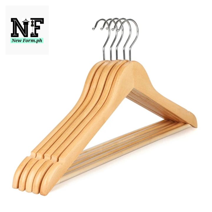 (5 PCS) HIGH QUALITY WOODEN HANGER CLOTHES HANGERS WOOD HANGERS