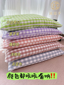 Double Layer Detachable Cotton Herbal Pillow Traditional Handwoven Rough Cloth Headrest Comfortable Sleep for Single Person