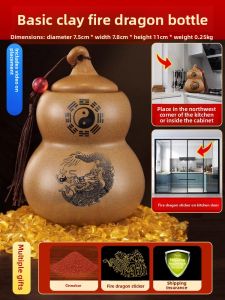 BINYUE | Fire-Prevention Bottle with Yellow Stone Resolution and Gourd Decor