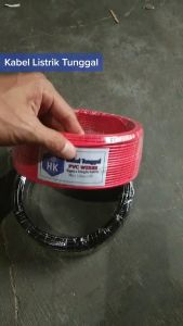 Kabel Listik Engkel 1.5 MM PVC 1 Roll: Kabel Listrik Tunggal Merah atau Hitam