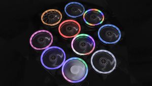 120mm / 12cm Dual LED Double Light LED PC Case Fan RGB 120mm 3pin 4pin Computer Cooler Fan Cooling