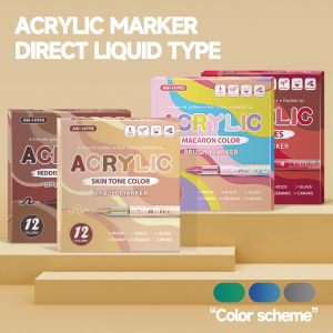 12 Colors Art Markers Soft Tip Acrylic Markers For Christmas Halloween Painting Comic Drawing Coloring DIY Stone CD Art Supplies