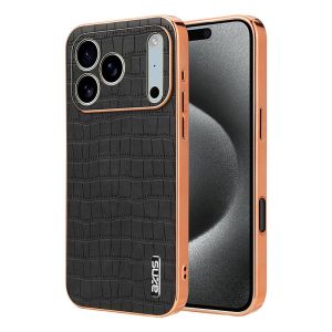 Ốp Điện Thoại Bằng Da PU Họa Tiết Cá Sấu Cho iPhone Thiết Kế Mạ Điện Chống Sốc Chống Trầy Xước Tương Thích Với Nhiều Mẫu Mã
