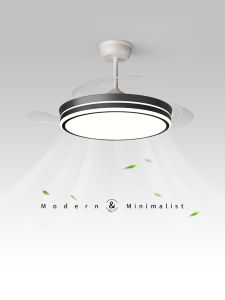 Invisible Ceiling Fan Light Modern Simple Iron Material for Bedroom And Dining Room Quiet Operation Home Decor Lighting Source