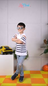 Lily And Clark Kaos Anak Laki-Laki Paling Top Warna Putih Salur Combine KLC62