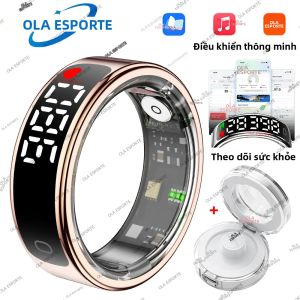 Nhẫn Thông Minh 2026 Dành Cho Nam Nữ Có Màn Hình Hiển Thị Sạc Không Dây Chống Nước 5ATM Quản Lý Sức Khỏe Theo Dõi Thể Dục