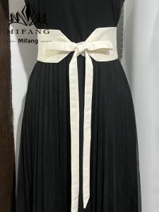 Double-Sided Satin Wide Waist Belt Vintage Chinese Style Decorative Dress Hanfu Waist Seal Versatile Fashionable Womens Accessory