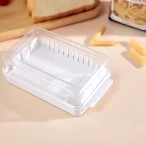 Cheese Countertop Dish Storage Butter Tray Slicer Transparent Keeper Kitchen Food Container Cutter