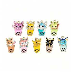 9 Món Mặt Dây Chuyền Hình Pikachu Pokemon Chủ Đề Trà Sữa Trân Châu Dùng Làm Trang Sức Tự Làm - Phụ Kiện Hoạt Hình Hợp Kim Kẽm Cho Vòng Cổ Vòng Tay