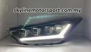Hyundai Elantra Head Lamp Projector DRL LED Black 2011-2016 (4 Projector)