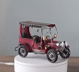 Classy Gold Round Folded Fan Luxury Ancient Car Home Desk Decoration Decor Stand