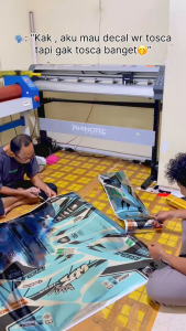 Decal stiker WR 155 crome fullbody rancing hitam tosca D-C8-073