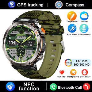 2025 New Fashion luxury 5ATM Watch HT30 GPS Compass Smart Watch Outdoor Sport Man AMOLED 366*366 NFC Heart Rate IP68 Smartwatch