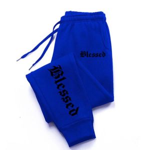 Blessing Letter Print Mens And Womens Sportswear Leggings Sportswear Pants Mens Drawstring Pants Jogging Sportswear Pants