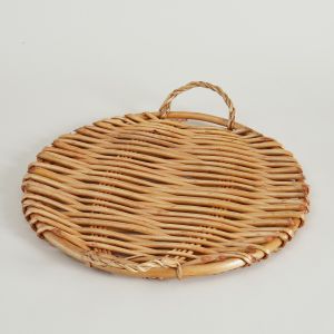 Bamboo Woven Double-Handle Fruit & Snack Serving Tray