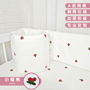 หนาขึ้น บริสุทธิ์ ผ้าฝ้าย ปัก เด็กทารก ราวบันได เย็บชิ้นเดียว ความปลอดภัยของเด็ก นุ่ม แผ่นรองเตียงทารกแบบกําหนดเองโดยรอบ