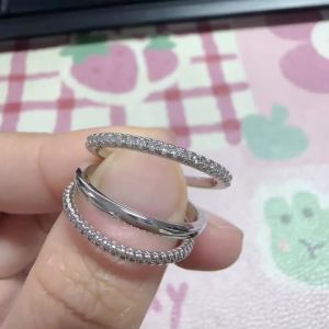 Huitan Minialist Women 3pcs/set Ring Versatile Party Daily Silver Color Stackable-rings Inlaid CZ Trendy Accessories Jewelry