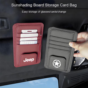 Jeep | Sun Visor Card Bag Storage Clip Glasses Storage Accessories For Jeep Wrangler Rubicon Renegade Compass Grand Cherokee Patriot JK