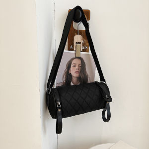 แฟชั่น Little Meow Dabao Diamond รูปแบบกระเป๋าสะพายสตรี Casual Quilted กระเป๋า Crossbody พร้อมซิปปิดสําหรับเยาวชน