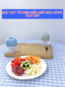 MÁY XAY TỎI ĐIỆN MẪU XANH CAO CẤP