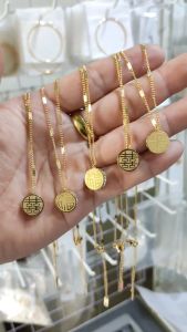 Dây chuyền titan nữ mặt chữ Phúc Song Hỷ phong thủy may mắn không đen gỉ