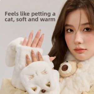 MOLORE | Cute Insulated Flap Flip Mittens Half Finger