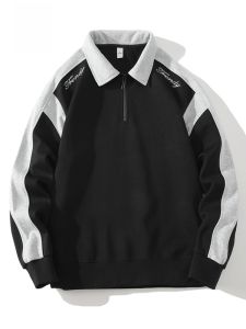 ROMON | Lormen Mens Long Sleeve T-Shirt Casual Polo Shirt With Collar Autumn Spring New Style Trendy Brand Youth Fashion Top