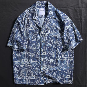 Hawaiian Vacation Style Loose Short Sleeve Floral Shirt Mens Summer Thin Fashion Print Casual Versatile Shirt Youth Daily Wear