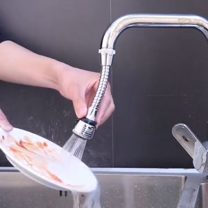 Sambungan Kran Keran Penghemat Air Cuci Piring Wastafel Fleksibel Flexible 2 Mode Spray Shower & Buble 360 Chrome Anti Karat