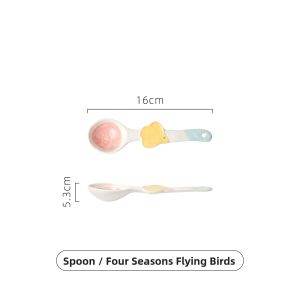 WUXIN | Long Handle Childrens Tableware Colorful Cute Spoons