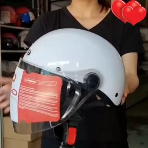 Mũ bảo hiểm NỬA ĐẦU nam nữ GRO - Kính dài che đến cằm - nhiều màu