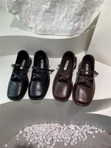 French Style Flat Mary Jane Womens Shoes Spring 2025 Cross Strap Fashionable Casual Slip-On round Toe Anti-Slip Leather