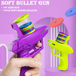 Soft Round Bullet Shooting Toys For KidsMini Flying Disc Shooting ToySoft Bullet Parent-Child Outdoor Toy
