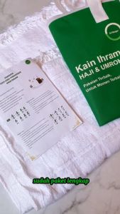 Kain Ihram Pria Dewasa Bahan Tebal Premium Ihram Umroh dan Haji Kain Ihram Perlengkapan Haji dan Umroh Pria Wanita Sabuk Haji Pakaian Ihram Pakaian Umroh Baju Muslim Baju Haji Travel Haji Umroh Lengkap Dengan Panduan Pemaikaian