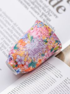 Enameled Ceramic Gongfu Tea Cup Creative Court Style Drinking Cup for Ladies Birthday Gifts Festival Gifts Nordic Style