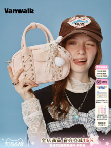 VANWALK Happy Band Boston Bowling Bag Womens Commuter Versatile Handbag Single Shoulder Crossbody Bag Soft PU Leather