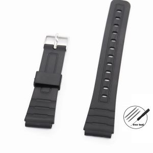 12 14 16 18mm 20mm 22mm Silicone Watch Strap for Casio F91W W800H SGW400 F84 F105/108 A158/168 AE1200/1300 Band PU ResinBracelet