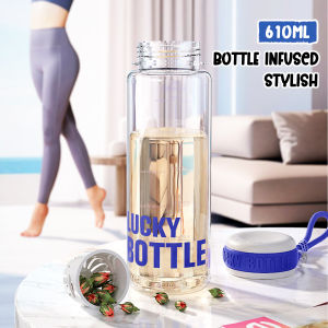 Botol Minum Sport Transparan Tumbler Olahraga Tutup Flip Infuse Water Bottle Infuser Olahraga / YH-8014