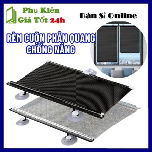 Rèm Cuộn Che Nắng Cách Nhiệt Chống Tia Uv  Bụi Kèm Nút Hít - Rèm Chống Nắng Cửa Sổ  Ổ Tô Size To (58x125) - Tấm Che Nắng Tổ Ông