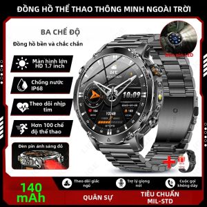 LIGE | Đồng Hồ Thông Minh TANK Ultra Dành Cho Nam Nữ Pin 1400mAh Chống Nước 10ATM Máy Đo Nhịp Tim Cấp Độ Quân Sự Vòng Đeo Tay Thể Thao Đồng Hồ Thông Minh Có Đèn Pin