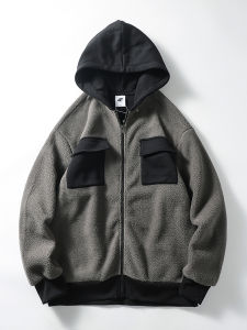 Áo Khoác Ngoài Dày Hai Mặt Bằng Vải Nỉ Cho Nam Áo Khoác Ngoài Mùa Thu Đông Áo Khoác Ngoài Có Nút Kéo Áo Khoác Ngoài Có Lót Lông Cừu Bên Trong Áo Khoác Ngoài Thường Ngày