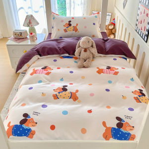Summer  Small Floral Single Bed Sheet Set Four-Piece Dormitory Student Bedding Covers Korean Style Plain Weave Polyester