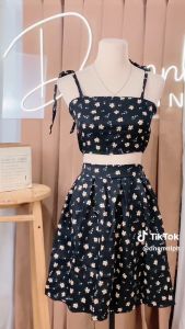 DNEMNLPH Francine Coordinates (Korean Inspired Floral Freesize Summer Beach Comfy Outfit Special Fabric On Hand)