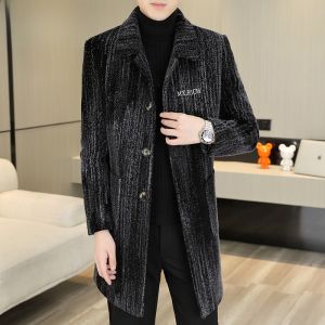 HENGYUANXIANG | Hengyuanxiang Mens Woolen Coat Mid-Length Thickened Flip-Collar Autumn Winter New Style Fashionable City Youth Active Style