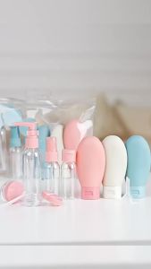M.G.【Ready in Stock】 11 In 1 Set Travel Bottles Cosmetic Skincare Liquid Toiletries Containers Travel Organizer