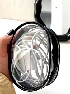 Waterproof Zippered Cable Organizer for Travel with Portable Mini Charger Storage Durable PVC Portable Device Case